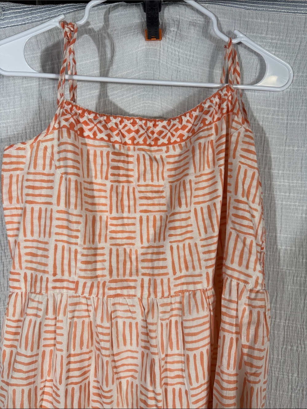 MAREA | Veranda Sleeveless Printed Maxi Dress in Melon/White, Size large - Picture 5 of 12